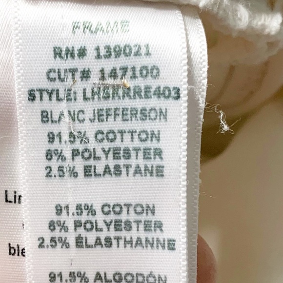 Frame Denim Blanc Jefferson Le High Skinny Distress White 🤍 Denim Jeans Holes - Picture 11 of 13